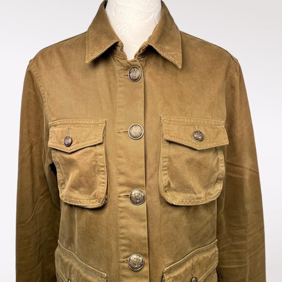 Jack Wills Green Khaki Button Up Field Utility Jacket US 8 - Picture 2 of 11